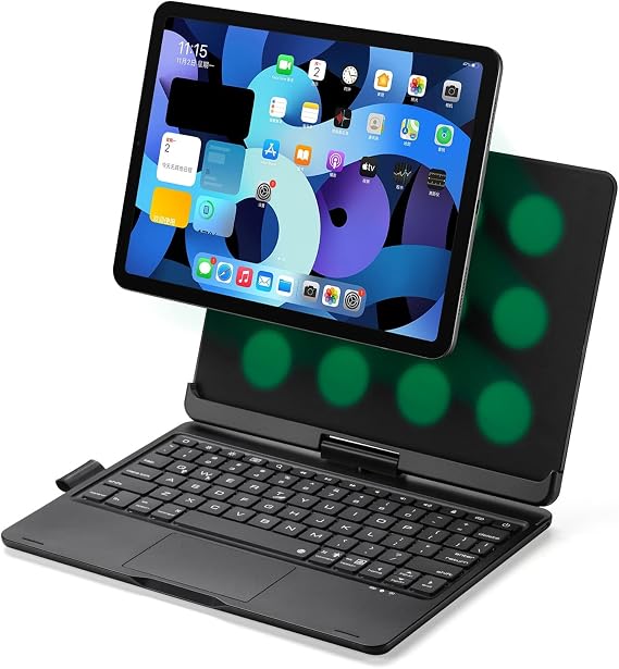 Magic Keyboard for iPad Air 5th/4th Gen & iPad Pro 11-inch (3rd/2nd/1st Gen) with 360 Rotatable Case, Built-in Trackpad, Customizable Backlight, Bluetooth, Black