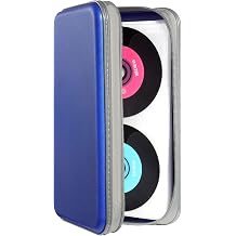 Uentip Dvdホルダー 96容量 Cdケース ポータブル ハードプラスチック Cd/dvdストレージ オーガナイザー 財布 保護dvdケース 財布 車 自宅 旅行用 96、ブルー
