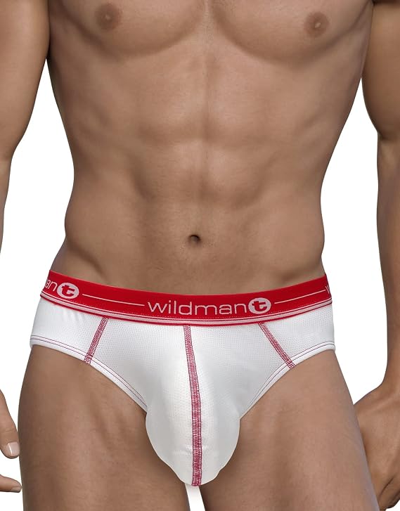 Wildmant Mesh Brief White and Red