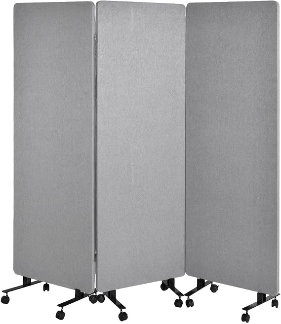 Rolling 3 Panel Room Divider Folding Freestanding Privacy Partition Screen