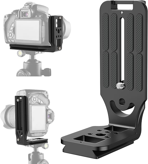 (Real Single One) DSLR Camera L Bracket Quick Release Plate Vertical Horizontal Switching Tripod Compatible with Canon Nikon Sony DJI Ronin Zhiyun Stabilizer Tripod Monopod Can't fit Manfrotto