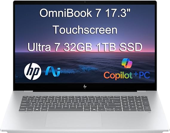 HP OmniBook 7, 17.3" Touchscreen, Intel Ultra 7 258V, 32GB DDR5, 1TB SSD