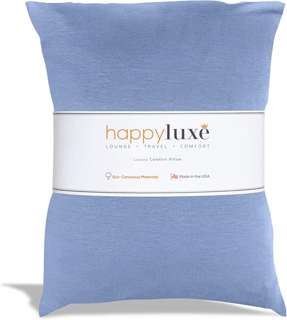Happyluxe Travel Pillow for Airplanes | USA Made Small Pillows for Sleeping
