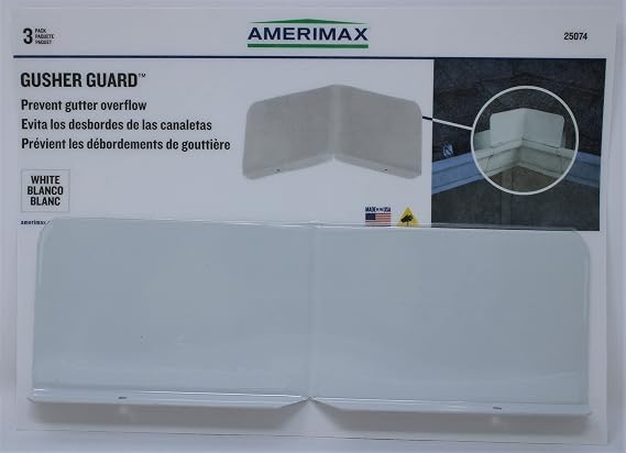 Amerimax 3PK White Gusher Guard Home Products 25074 GusherGuard, Pack of 1, White