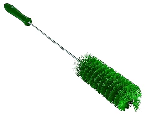 2" W Tube and Valve Brush, Medium, 13 25/64 in L Handle, 5 in L Brush, Green, 20 in L Overall - 1 Each