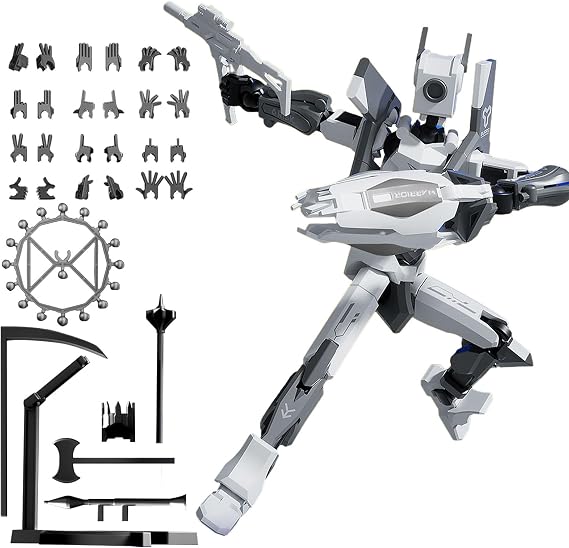 T13 Action Figure Complete Building Action Figure 5.2" Robo 13 3D Print Action Figure - Ultimate Hero for Action Packed Playtime White