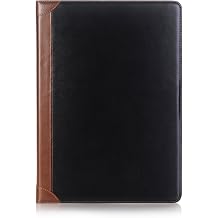iPad Pro 1st 2nd (12.9 Inch) Case, DMaos Vintage Book Synthetic Leather Stand Folio Smart Cover, Auto Sleep/Wake, Business Document Card Holder - Black