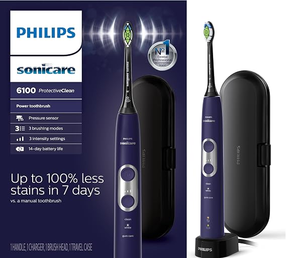 Philips Sonicare 6100 Rechargeable Electric Toothbrush, Deep Purple