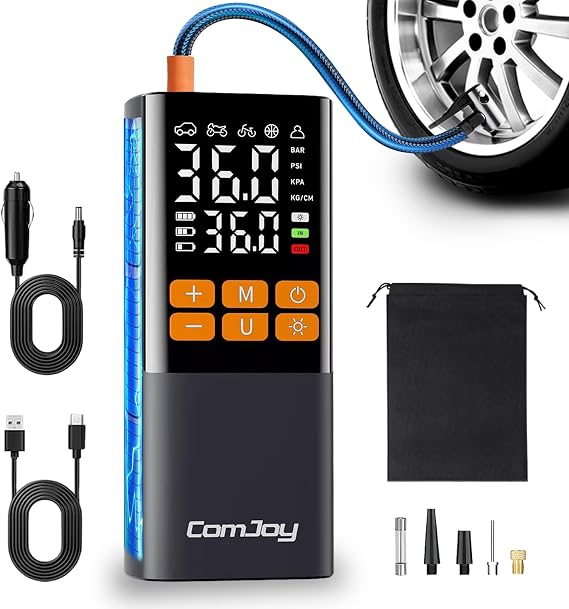 Tire Inflator Portable Air Compressor, Cordless Air Pump for Car Tires