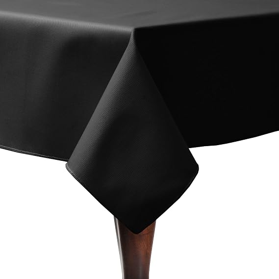 Ultimate Textile Poly-cotton Twill 60 x 144-Inch Rectangular Tablecloth Black