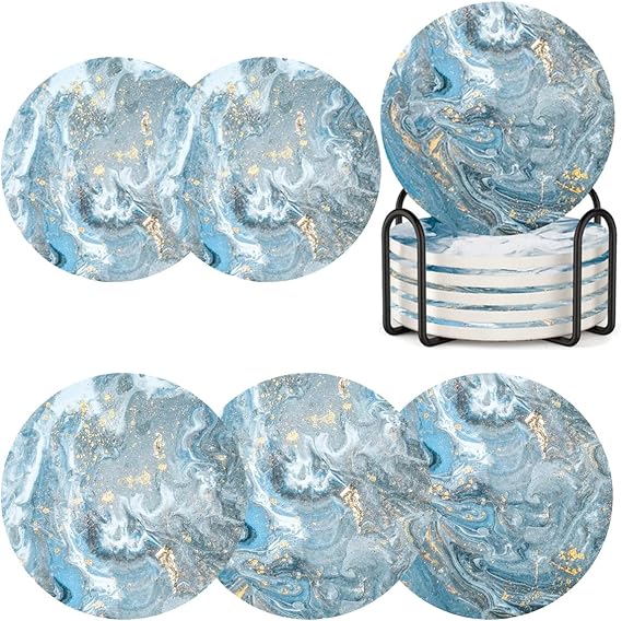 Coasters for Drinks with Holder (Sea)