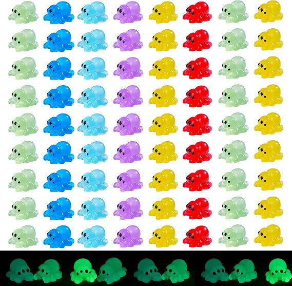 80 Pcs Luminous Mini Resin Spiders Miniature Spider Figurines for DIY Fairy Garden Miniature Moss Landscape