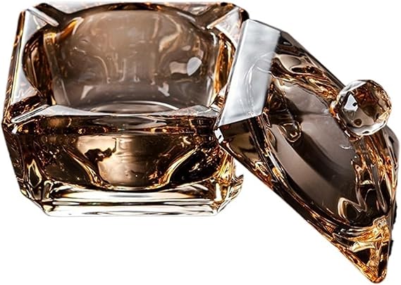 Lightweight Luxury High End Glass Ashtray with Lid for Home Bar and Club Windproof Fly Ash Smoke Proof Ashtray B,X