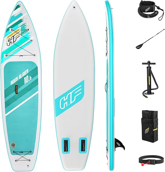 Bestway Hydro-Force SUP, Aqua Glider Stand Up Paddle Board Set with Hand Pump and Travel Bag, 10 ft 6