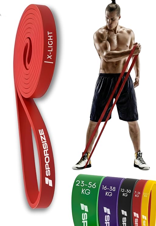 Sporsize Profesyonel Direnç Bandı Tekli Güçlü Lateks Loop Band, Fitness, CrossFit, Pilates ve Ev Egzersizleri için