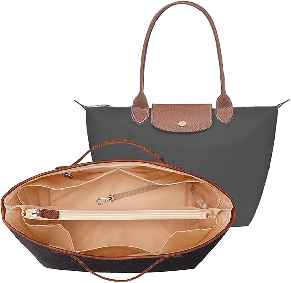 KALIDI Organizer Bag Insert For Longchamp Le Pliage,Women Handbag accessorie Ultra-light Tote Bag Organizer with zip Waterproof