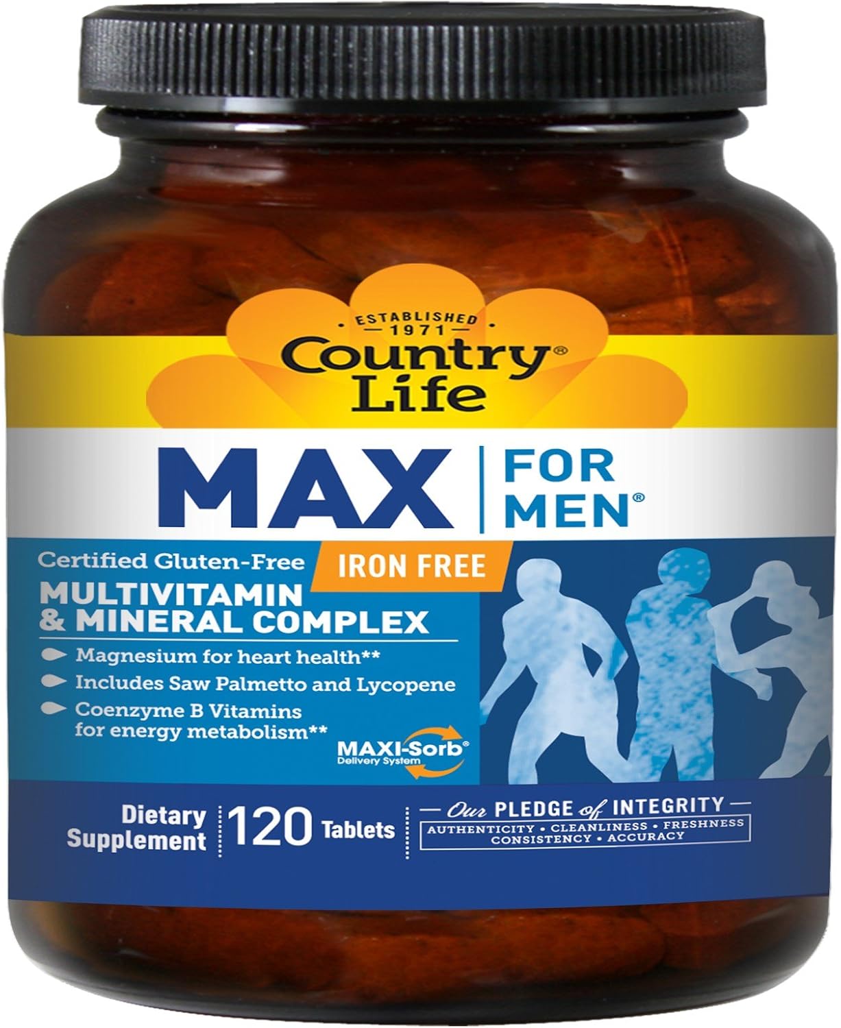 Country Life Vitamins Max For Men, 120 Tab