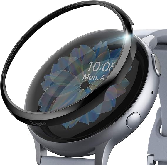 Ringke Bezel Styling Cover for Galaxy Watch Active 2 (40mm Only) Case Bezel Ring Adhesive Accessory - Glossy Black (GW-A2-40-03)