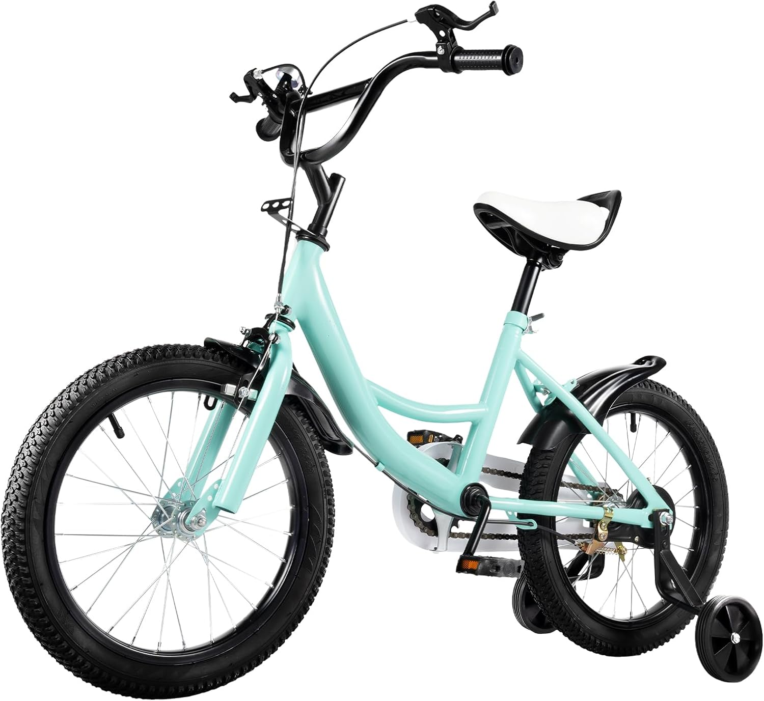 16 Inch Children's Bicycle, Kids Bike for 5-8 Years Old Boys Girls, Beginner Bike with Mudguards und Stabilisers, for Grasslands, Mountain Roads und Muddy Roads