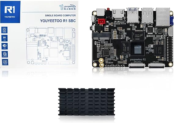 WayPonDEV youyeetoo R1 Rockchip RK3588S 8-Core 64bit Single Board Computer,Support 8K Dispaly, PCIe 2.0 SSD,NFC,WIFI5/6, Android/Linux AI Devkit for AIOT (8GB RAM+64GB eMMC Bundle)