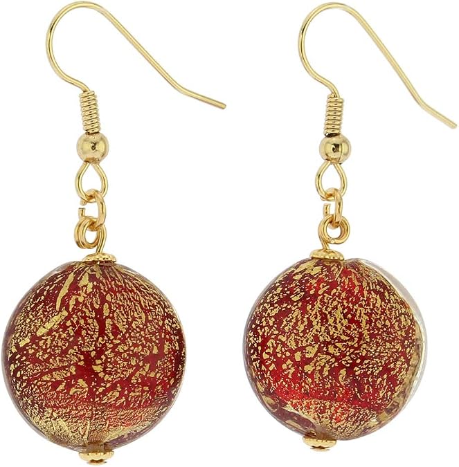 Glass Of Venice Murano Glass Ca D'Oro Earrings - Ruby Red