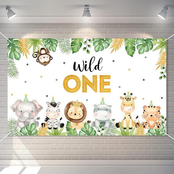 Wild One Birthday Backdrop Banner, 180x110cm