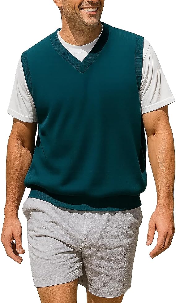 Akwa Mens Golf Vest Lightweight Waterproof Pullover Wind Vest for Men V-Neck Sweater Performance Outerwear Layer Big & Tall