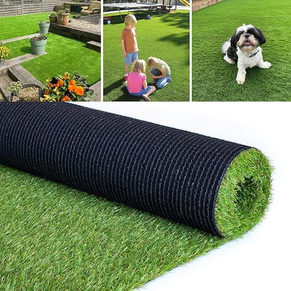 Petgrow Artificial Grass for Pets 1M × 5M, Durable Self-Draining System Fake Lawn Mat, Natural Simulation for Patio Balcony Outdoor Indoor Green Grass Carpet (20MM ECO, 1M × 5M)