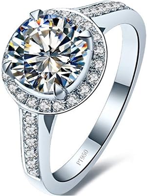 3MNSCD 1.5CT T Brand Quality Engagement Ring for Women 925 Silver NSCD Simulated Diamonds Ring