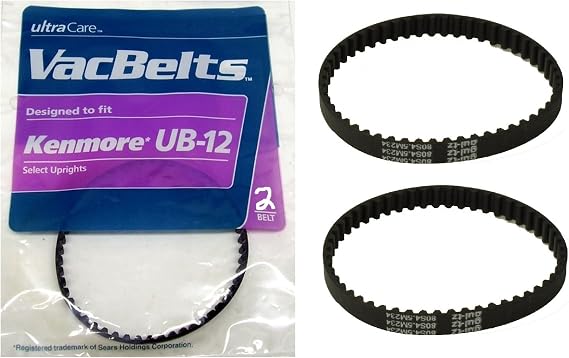 Ultracare VacBelts Replacement for UB-12 Vacuum Belt (Pack of 2)