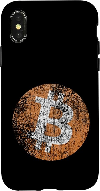 iPhone X/XS Vintage Distressed Bitcoin Logo Design, Retro Crypto, Money Case