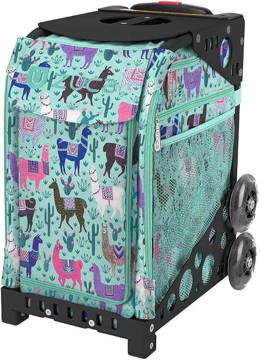 ZUCA Llama Rama Sport Insert Bag (Black Frame, Flashing Wheels) | 39.5-inch telescoping handle, platform seat supports 300 lbs, 600D water-resistant polyester