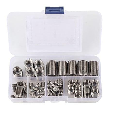 50PCS Self Tapping Threaded Inserts, Thread Repair Insert | Stainless Steel Thread Repair Kits, M3 M4 M5 M6 M8 M10 M12 Thread Insert Kit for Soft Material