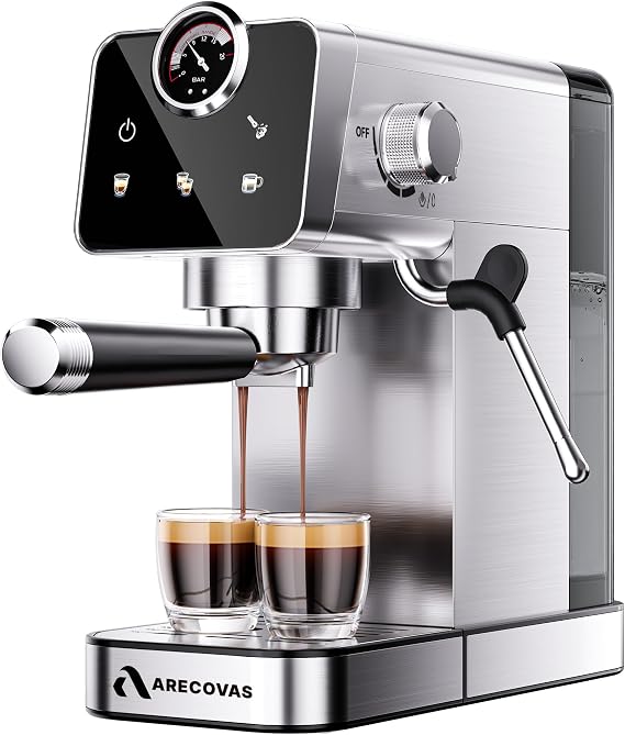 Arecovas Espresso Machine, 20 Bar, Touch Screen, for Home Office