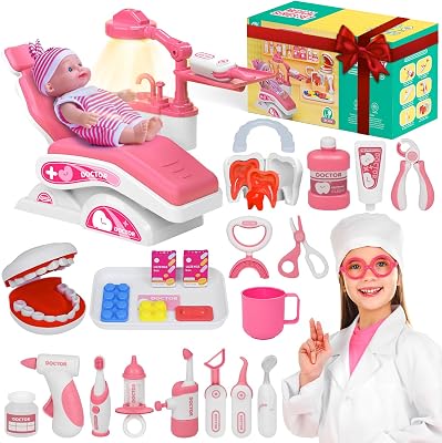 Dentist Play Set, Doctor Kit for Toddlers 3-5, Preschool Pretend Play Simulated Dental Medical Toys for Toddler Boy Girl Kid Child