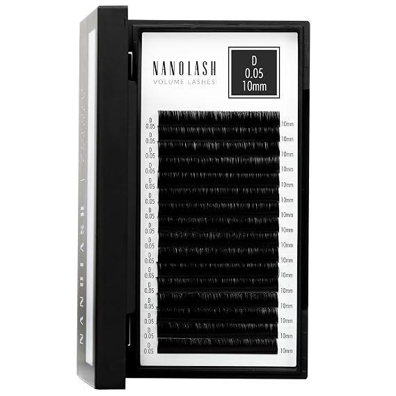Nanolash Volume Lashes - false lashes for professional eyelash extensions, volume eyelash extensions (0.05 D, 10mm)