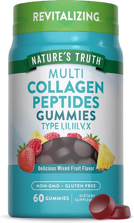 Nature's Truth Multi Collagen Gummies | Type I, II, III, V, X | 60 Count