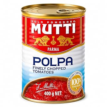 Mutti Crushed Tomatoes (Polpa), 14 oz. | 1 Pack | Italys #1 Brand of Tomatoes | Fresh Taste for Cooking | Canned Tomatoes | Vegan Friendly & Gluten Free | No Additives or Preservatives