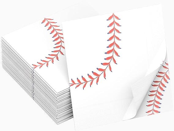 120 Pcs Baseball Napkins 6.5 Baseball Pattern Napkins Baseball Themed for Party, Sports Party, Birthday Party Supplies