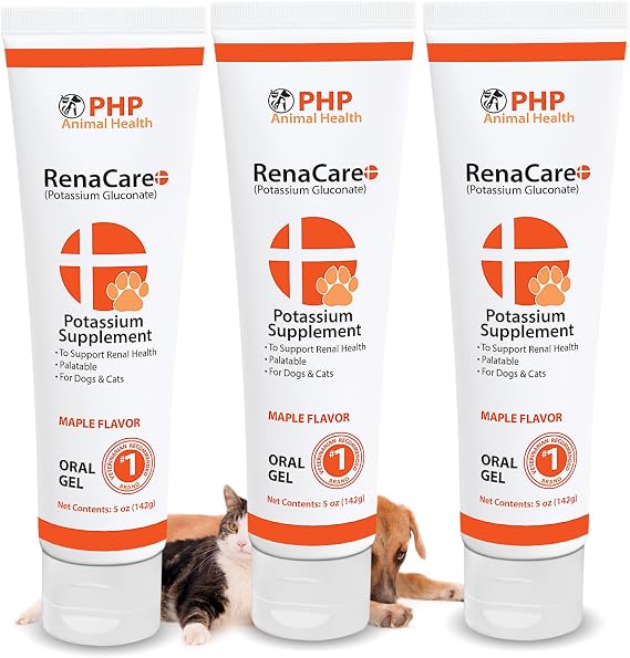 RenaCare K is for Renal K (Potassium Gluconate) Potassium Supplement Gel for Dogs and Cats, (15 oz) with Maple Flavor (Made in U.S.A)