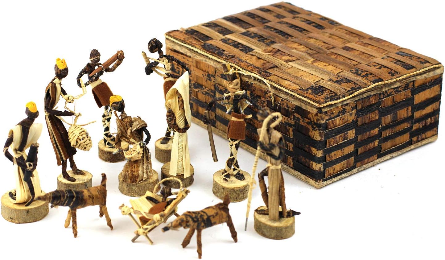 Global Crafts Banana Fiber Nativity Set - Kenya