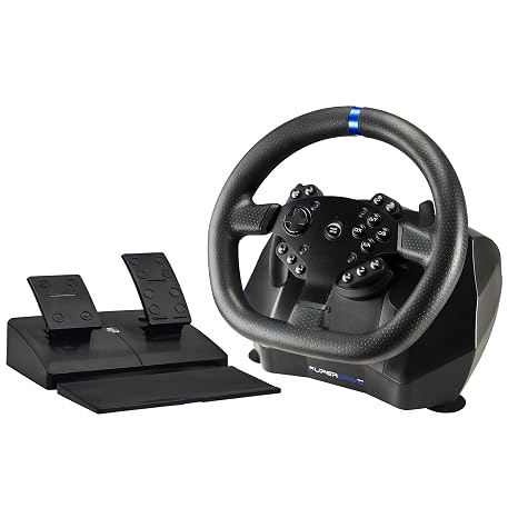 SUBSONIC - Superdrive SV950 Racing Wheel Switch 2/Switch PS4 PC Xbox Series | Steering Wheel with Pedals and Paddles - Vibration - 3 Sensitivity Modes - Diameter 26.5 cm, Rotation 900