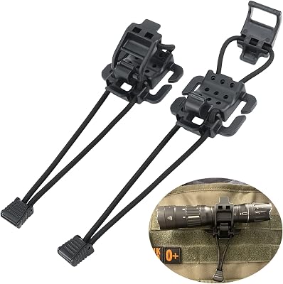 2 Pack Tactical Gear Clip - Multipurpose Fastener for Clipping Gear to Backpack Compatible with Molle Bags- Used to Hold Flashlights, Tourniquet, Walking Sticks and More