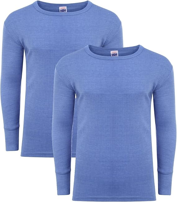 Heatwave® Pack of 2 Men's Thermal Long Sleeve Top, Warm Underwear Baselayer, S M L XL XXL Thermals