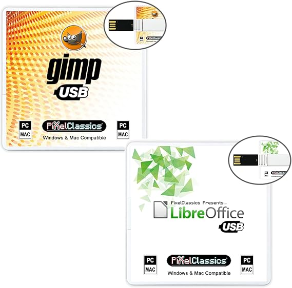 LibreOffice Office Suite 2026 + GIMP Photo Editor on USB | Compatible with Microsoft Word | One Time Purchase + Lifetime License + Free Updates | Windows 11, 10, 8, 7, Vista, XP & Mac