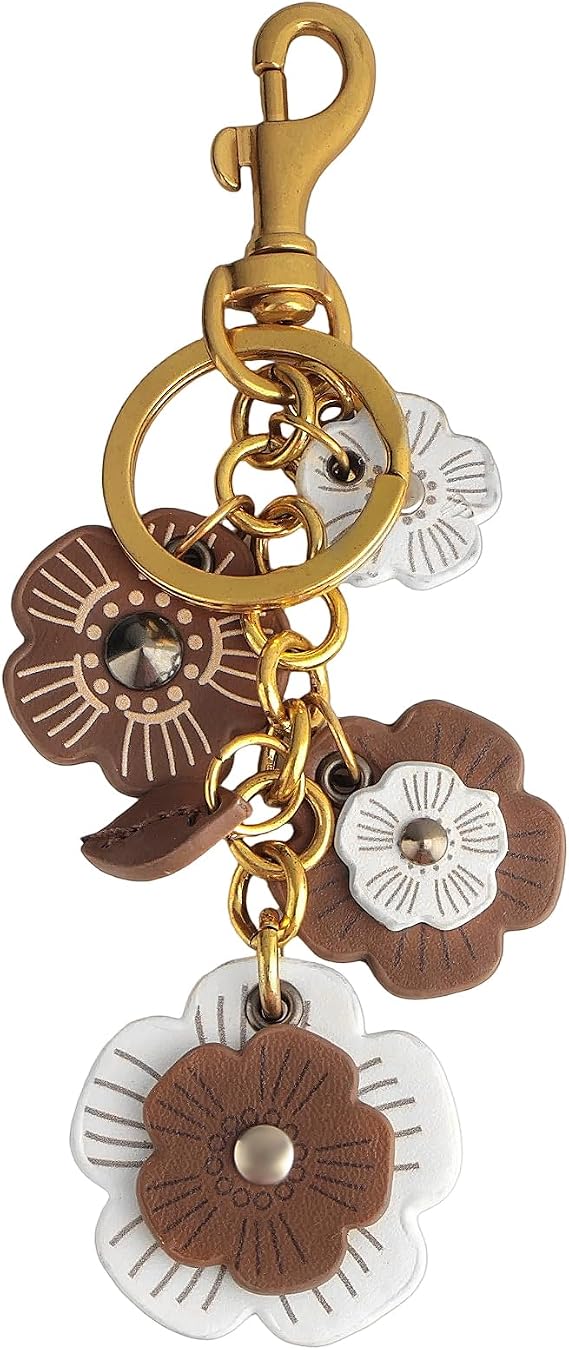 Snycler Flower Bag Charms for Women Purse Charms for Handbags Leather Flower Keychain Retro Aesthetic Keychain Accessories