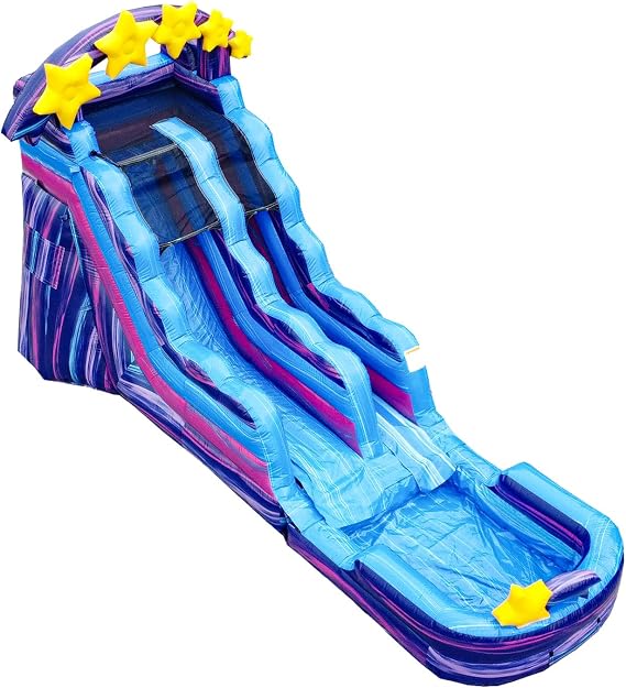 JumpOrange 15' Galaxy Commercial Grade Water Slide with Detachable Deep Pool for Kids and Adults (with Blower), Outdoor Indoor, Wet Dry Use, Tall Waterslide Inflatable