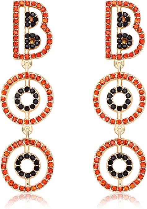 Halloween Earrings Beaded BOO Earrings for Women Spooky Ghost Candy Corn Dangle Earrings Halloween Gothic Cosplay Costume Party Jewelry Gifts