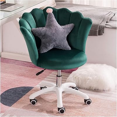 Gaming Chair, Modern Home Office Chair, Comfy Upholstered Flower Accent Chair for Study Living Room, Bedroom, Dress Room Color : Pink