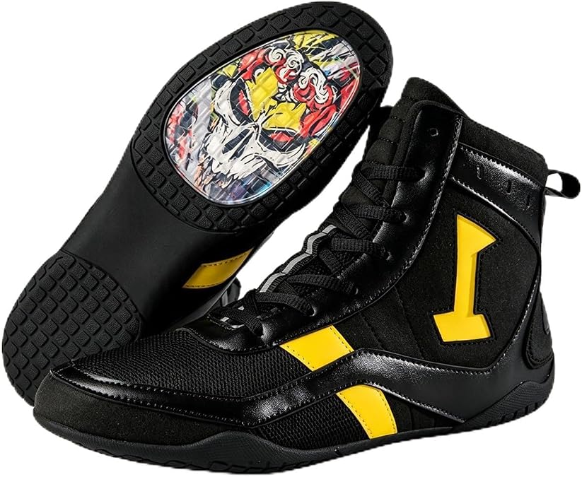 Men's Professional Boxing Shoes Breathable Wrestling Fighting Training Boots Lightweight Non-Slip High Top Powerlifting Shoes
